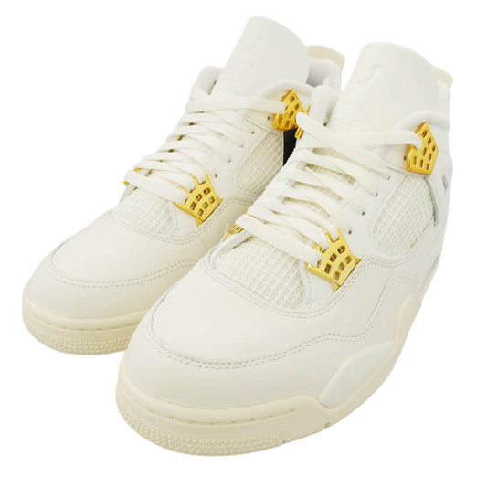 NIKE ナイキ AQ9129-170 Women's Air Jordan 4 Retro White Gold AJ4 ウィメンズ エアジョーダン レトロ スニーカー ホワイト系 29cm【新古品】【未使用】【中古】
