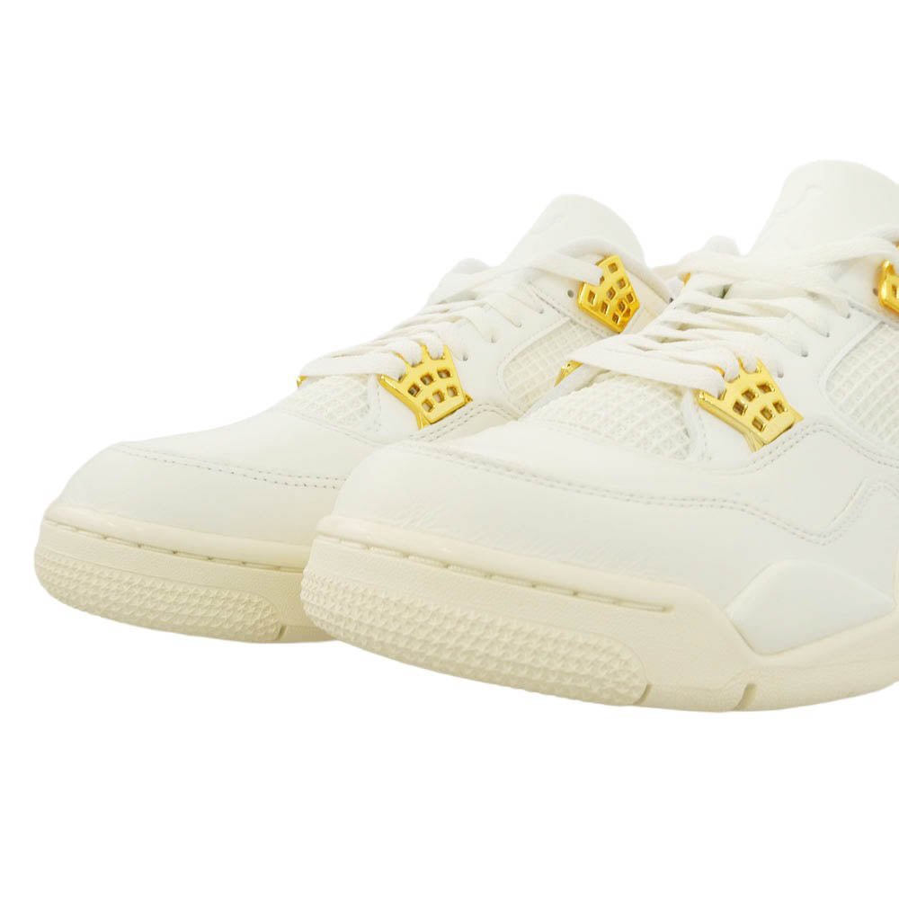 NIKE ナイキ AQ9129-170 Women's Air Jordan 4 Retro White Gold AJ4 ウィメンズ エアジョーダン レトロ スニーカー ホワイト系 29cm【新古品】【未使用】【中古】