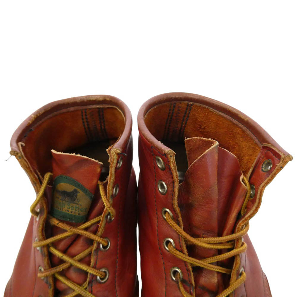 RED WING レッドウィング 875 USA製 90s 半円犬タグ アイリッシュセッター クラシック モックトゥ ワークブーツ ブラウン系 9E【中古】