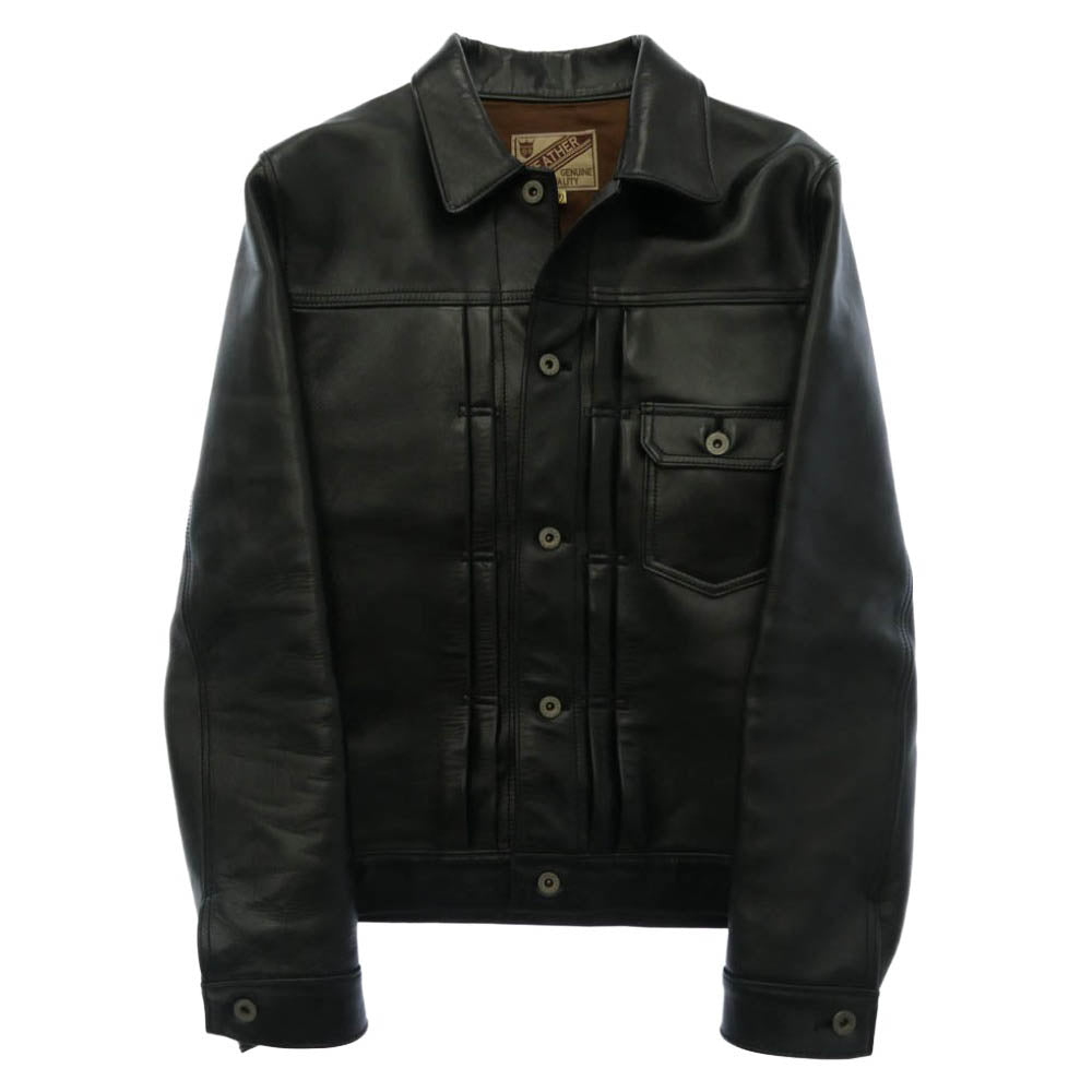 ワイツーレザー EB-140 ECO HORSE 1st G JACKET エコホースハイド ファーストモデル Gジャン レザージャケット ブラック系 40【中古】