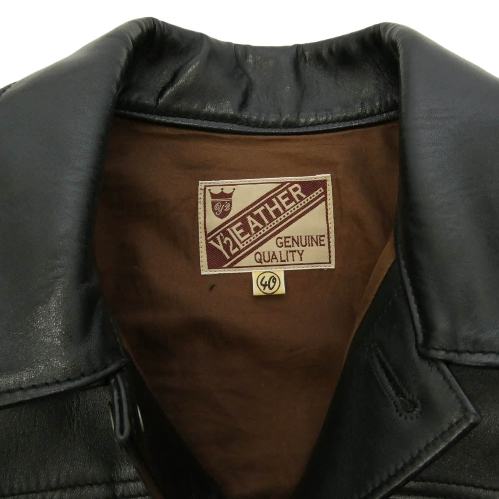 ワイツーレザー EB-140 ECO HORSE 1st G JACKET エコホースハイド ファーストモデル Gジャン レザージャケット ブラック系 40【中古】