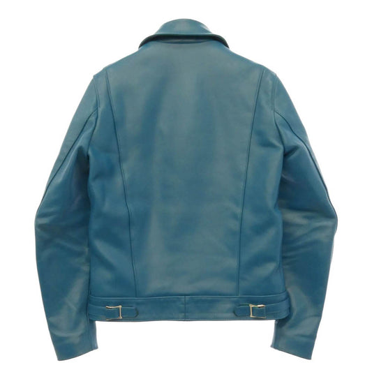 Lewis Leathers ルイスレザー CYCLON サイクロン タイトフィット ホース レザー ダブルライダース ジャケット タータンチェック ライニング ブルー系 36【中古】