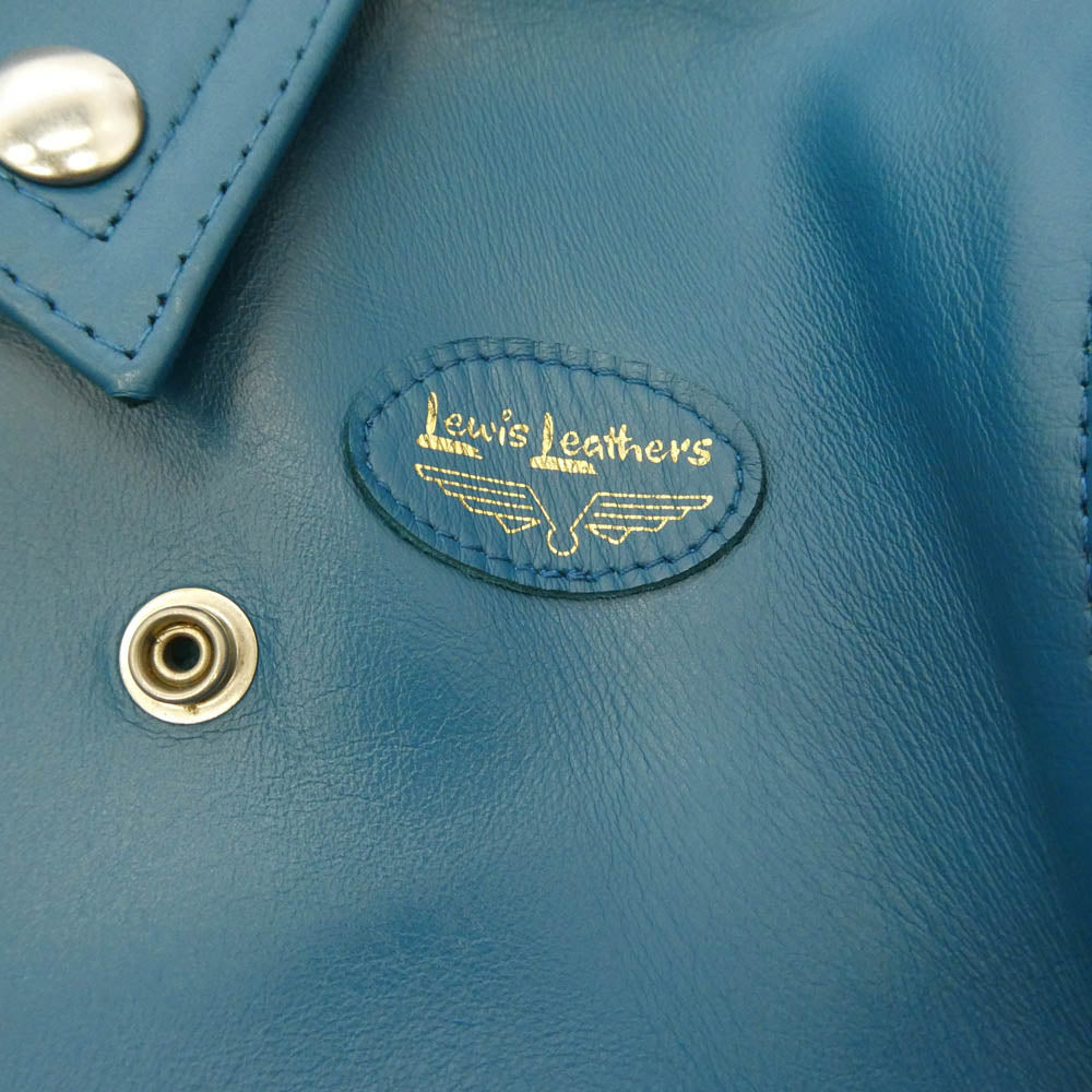 Lewis Leathers ルイスレザー CYCLON サイクロン タイトフィット ホース レザー ダブルライダース ジャケット タータンチェック ライニング ブルー系 36【中古】
