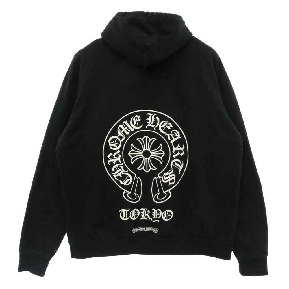 CHROME HEARTS クロムハーツ（原本無） Tokyo Exclusive Horseshoe Pullover Hoodie 東京限定 ホースシュー プルオーバー フーディ ブラック系 L【中古】