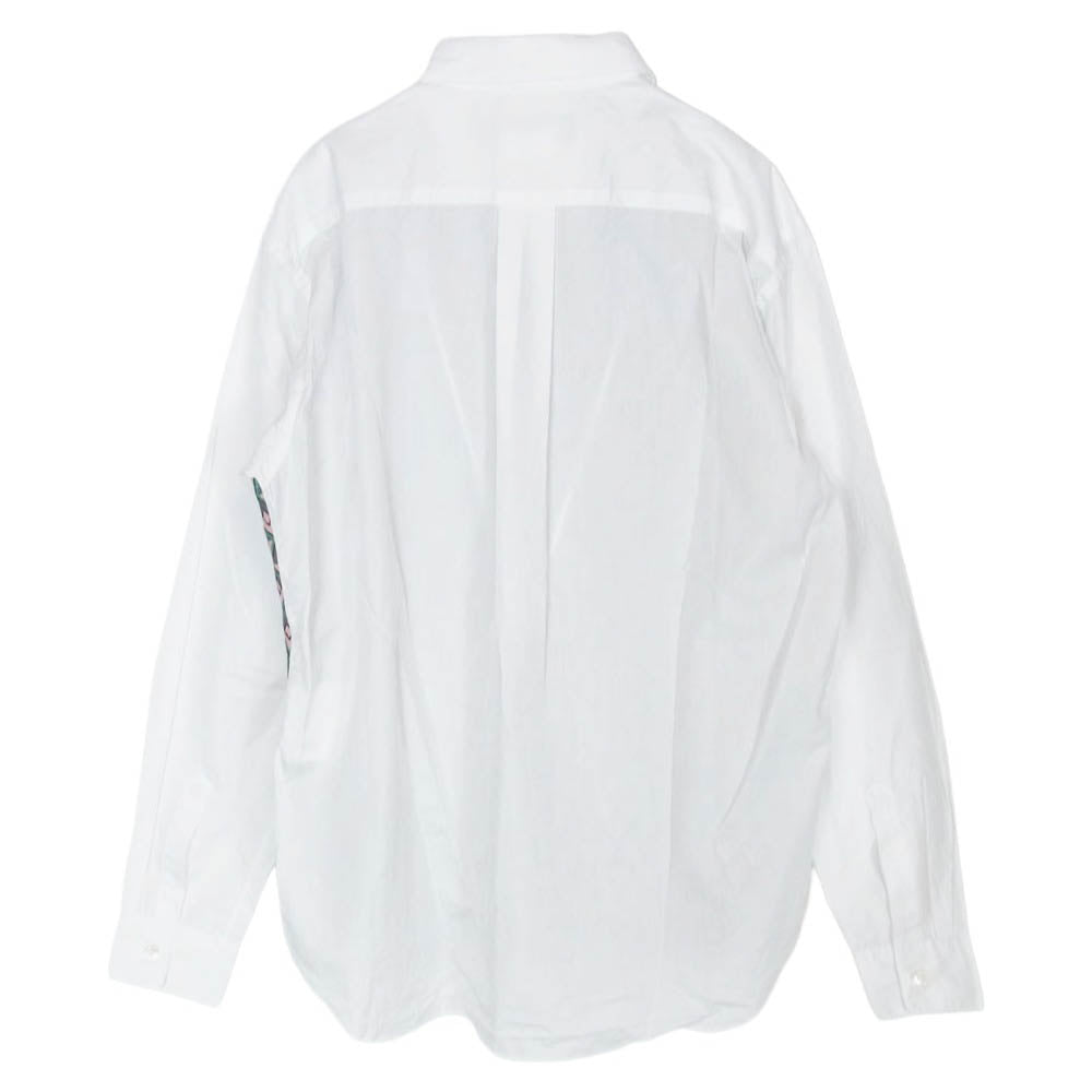 COMME des GARCONS HOMME DEUX コムデギャルソンオムドゥ DE-B052 AD2019 幾何学柄 模様 切替 長袖シャツ ホワイト系 S【中古】
