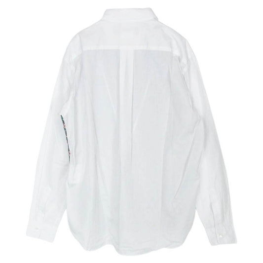 COMME des GARCONS HOMME DEUX コムデギャルソンオムドゥ DE-B052 AD2019 幾何学柄 模様 切替 長袖シャツ ホワイト系 S【中古】