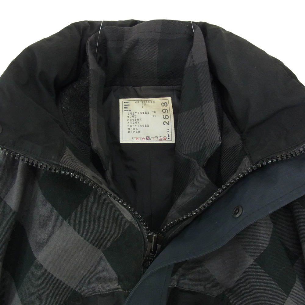 Sacai サカイ 22SS 22-02698M Buffalo Check Blouson バッファローチェック ブルゾン ジャケット ブラック系 2【中古】