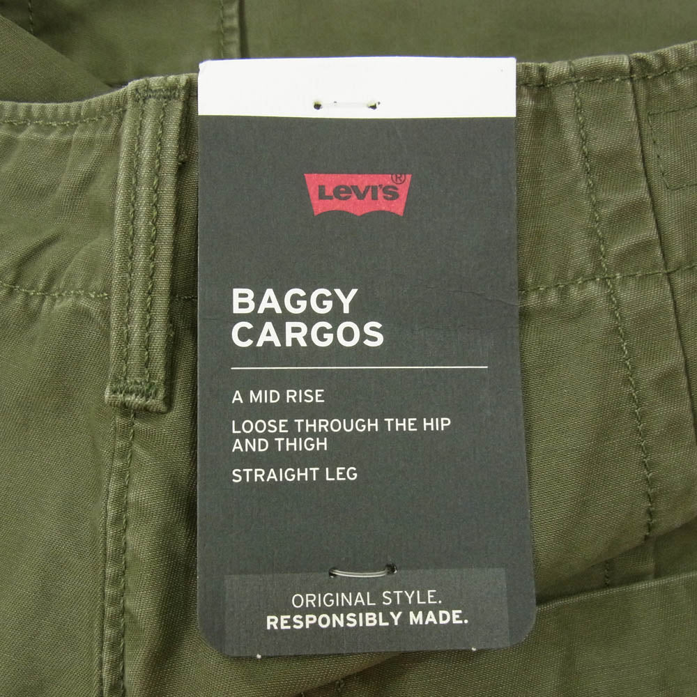 Levi's リーバイス A6077-0004 Baggy Cargo Trousers レディース バギー カーゴ パンツ グリーン系 W24 L30【新古品】【未使用】【中古】