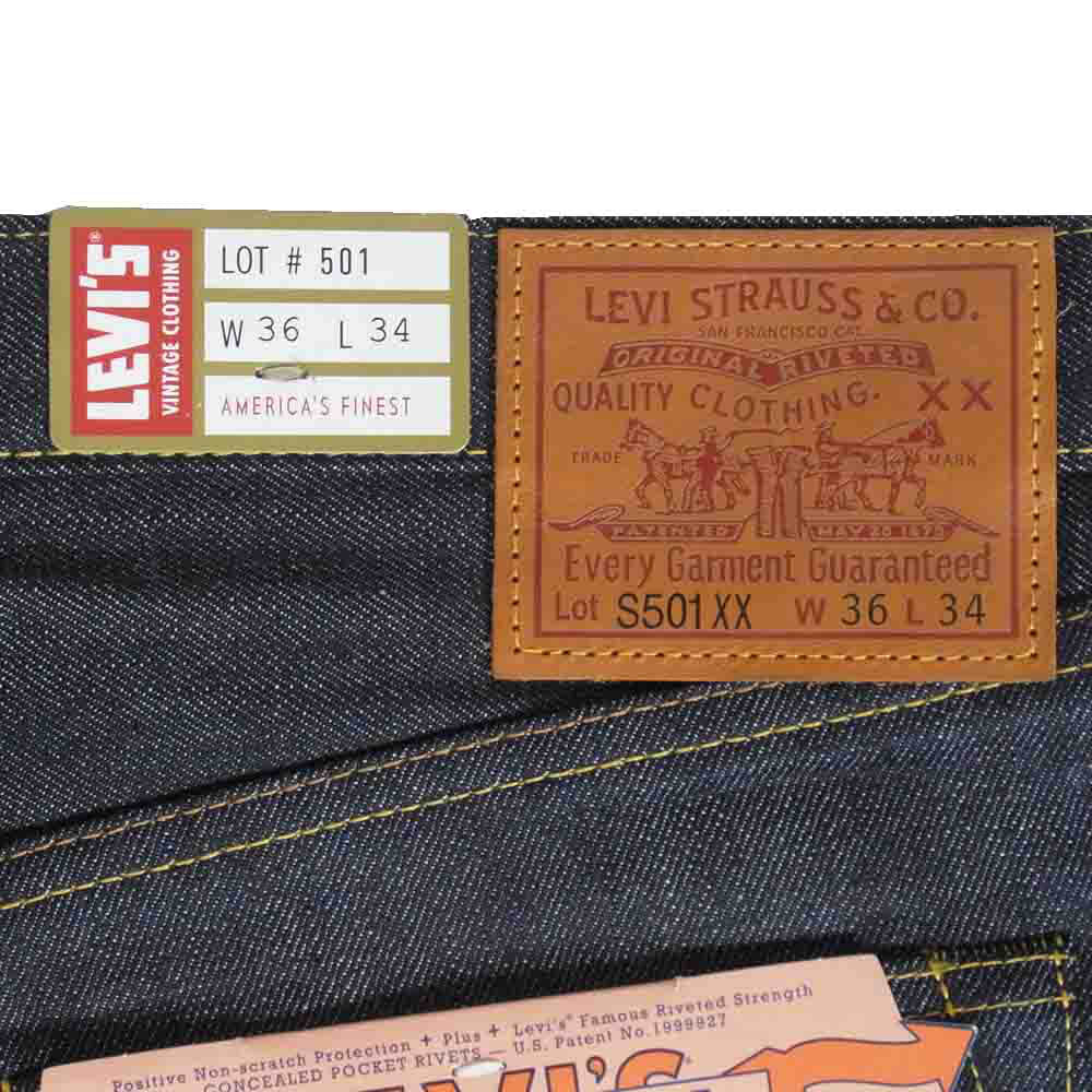 Levi's リーバイス 44501-0088 LVC S501XX 大戦モデル デニム パンツ ジーンズ インディゴブルー系 36【新古品】【未使用】【中古】