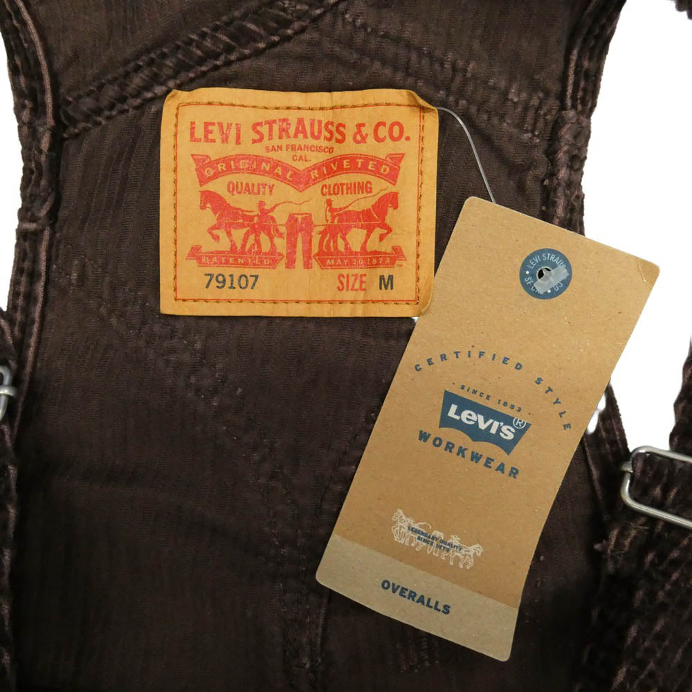 Levi's リーバイス 79107-0025 コーデュロイ オーバーオール ブラウン系 M【新古品】【未使用】【中古】