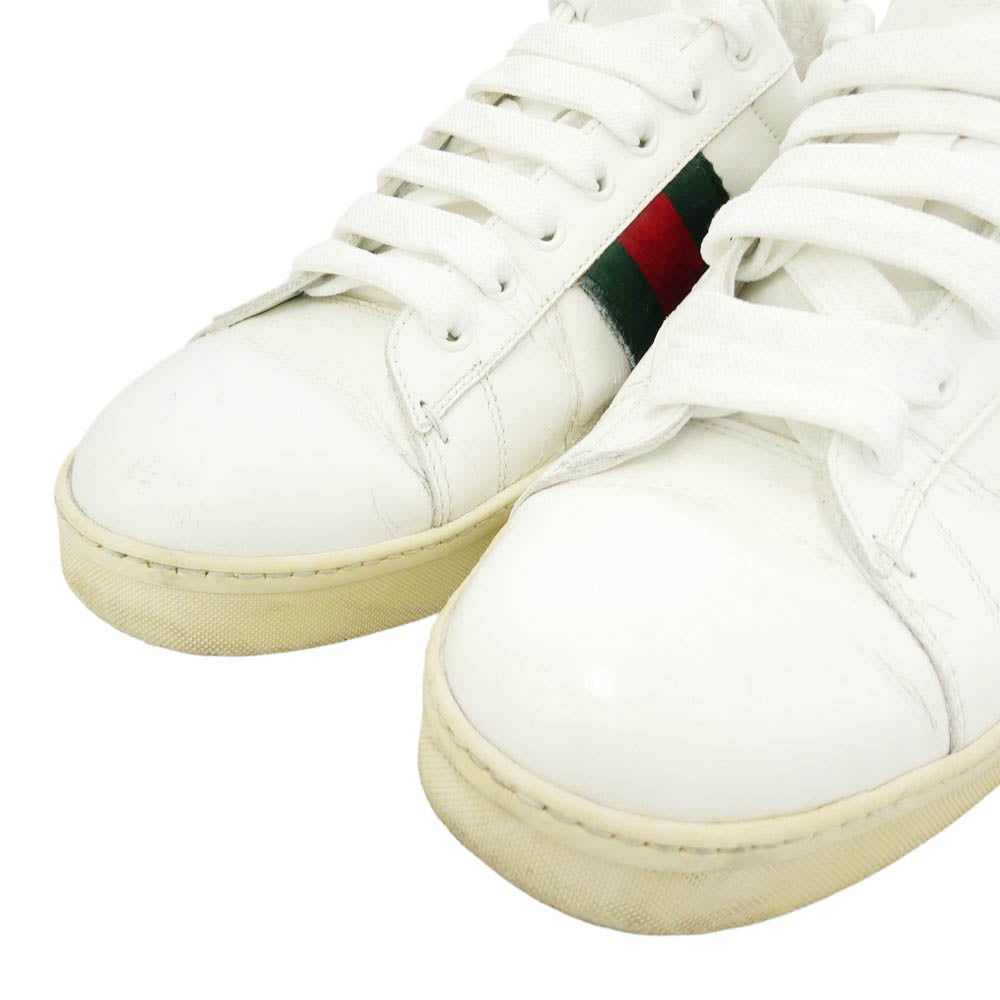 GUCCI グッチ 125375 シェリーライン レザー ローカットスニーカー ホワイト系 42【中古】