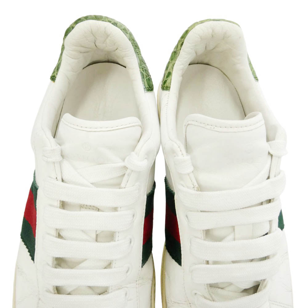 GUCCI グッチ 125375 シェリーライン レザー ローカットスニーカー ホワイト系 42【中古】