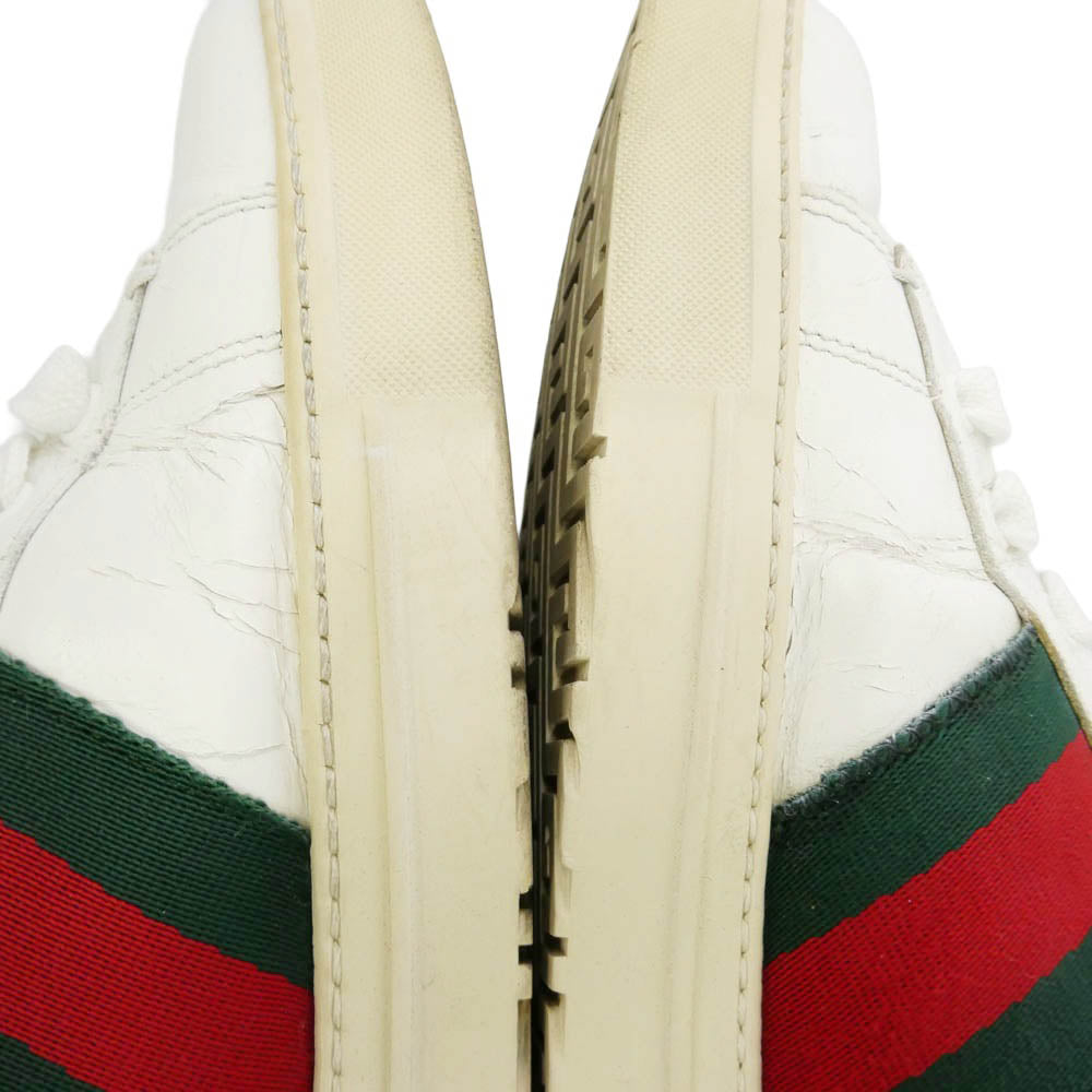 GUCCI グッチ 125375 シェリーライン レザー ローカットスニーカー ホワイト系 42【中古】