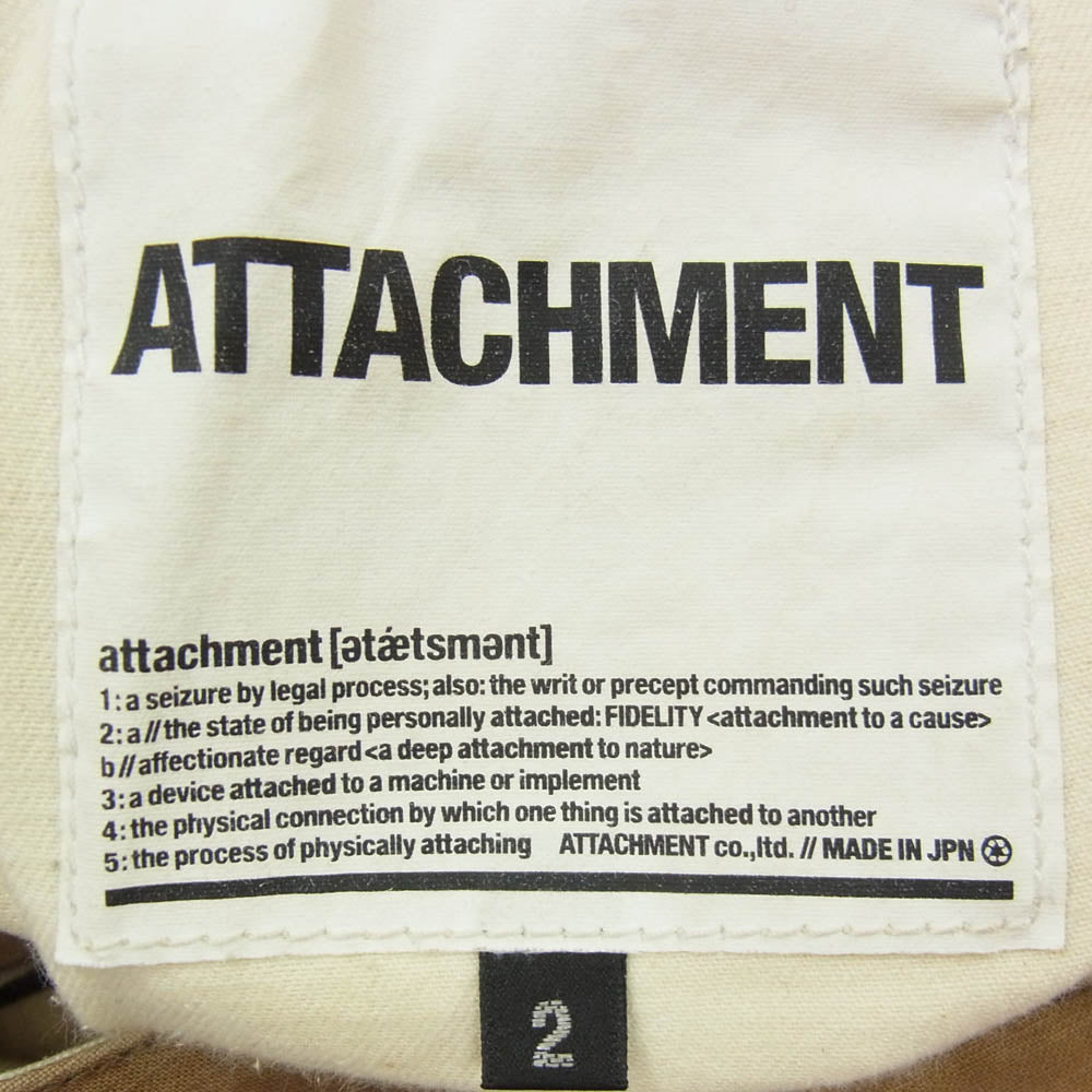 ATTACHMENT アタッチメント コットン フレア カーゴ パンツ ブラウン系 2【中古】