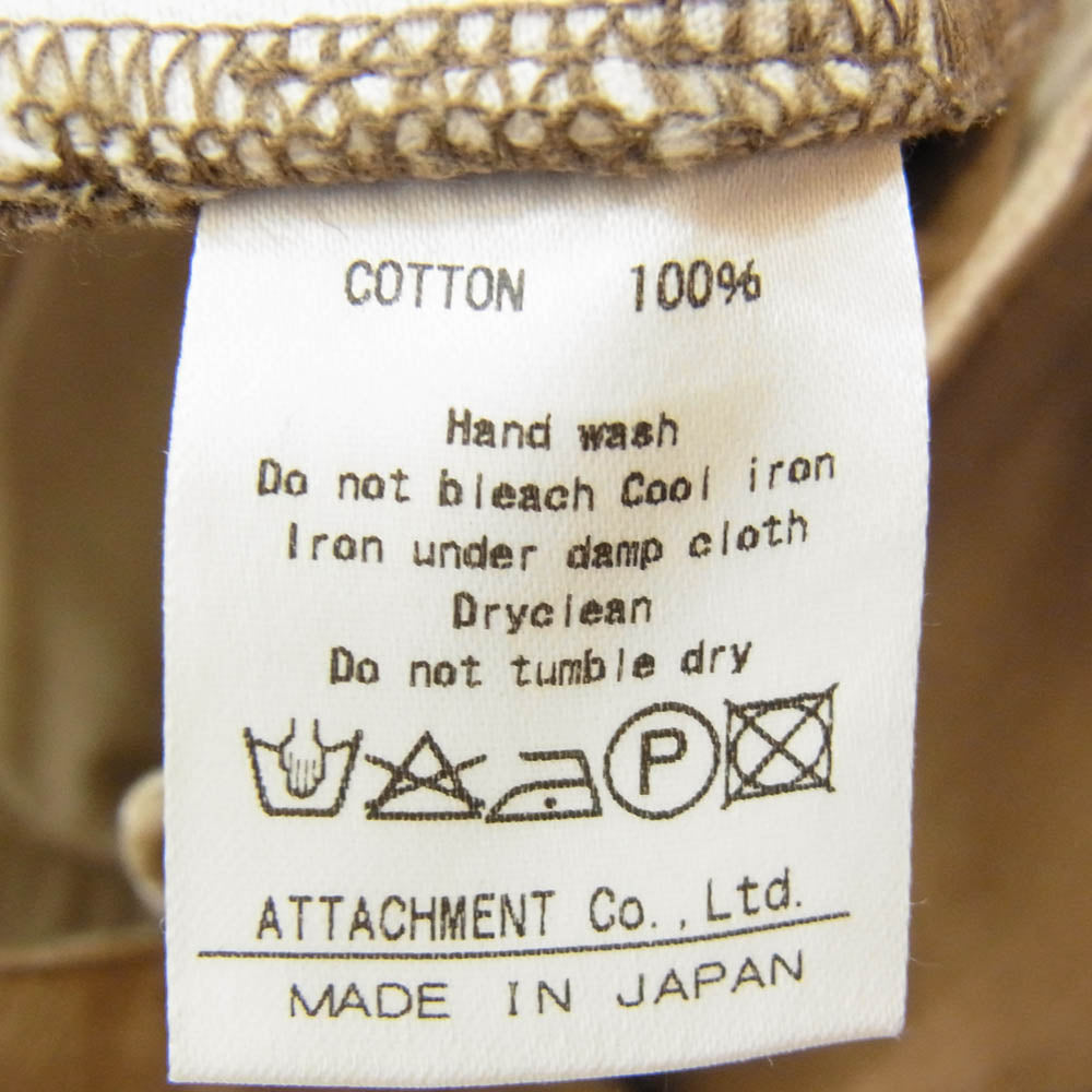 ATTACHMENT アタッチメント コットン フレア カーゴ パンツ ブラウン系 2【中古】