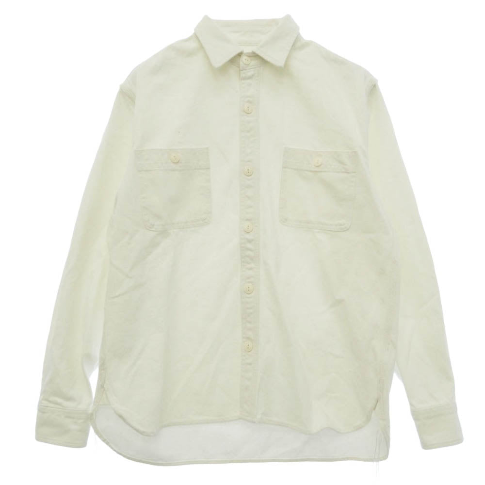 HOUSTON ヒューストン 41254 SOLID VIYELLA SHIRT ソリッド ビエラ ワークシャツ ホワイト系 M【中古】