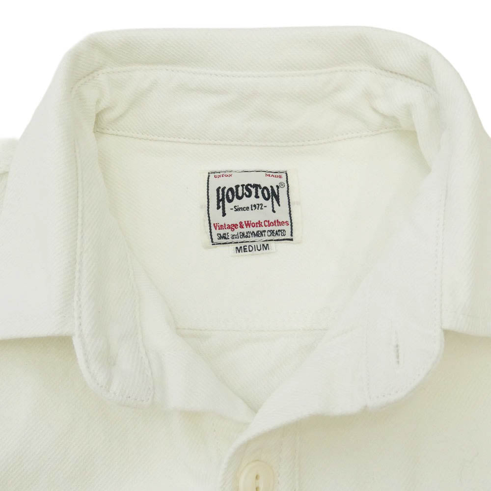 HOUSTON ヒューストン 41254 SOLID VIYELLA SHIRT ソリッド ビエラ ワークシャツ ホワイト系 M【中古】