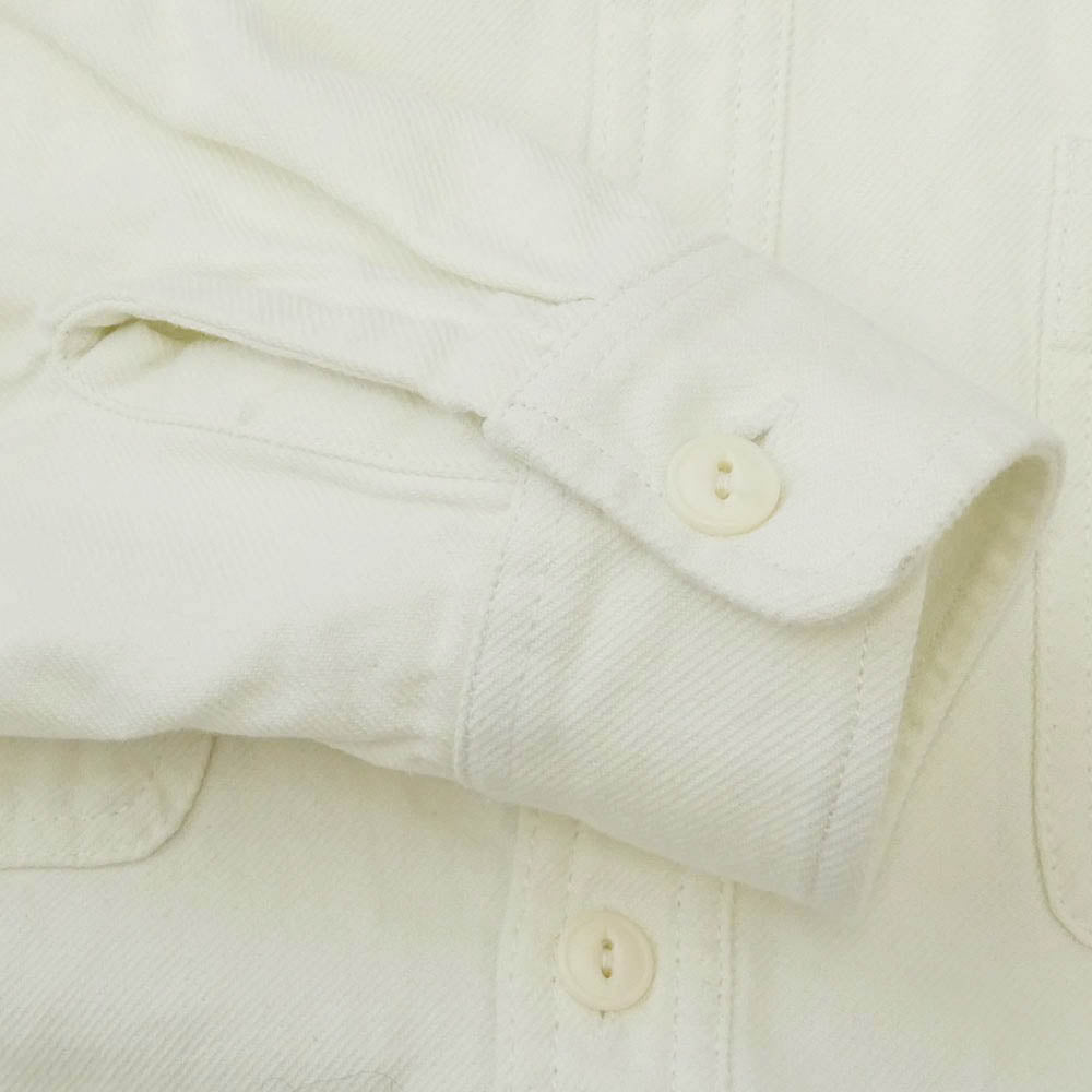 HOUSTON ヒューストン 41254 SOLID VIYELLA SHIRT ソリッド ビエラ ワークシャツ ホワイト系 M【中古】