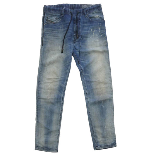 DIESEL ディーゼル NARROT-NE ダメージ加工 ストレッチ スキニー ジョグジーンズ デニム スウェットパンツ インディゴブルー系 28【中古】