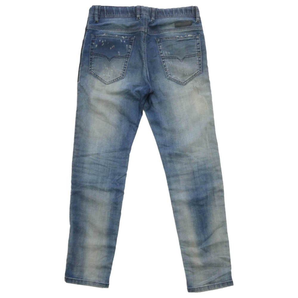 DIESEL ディーゼル NARROT-NE ダメージ加工 ストレッチ スキニー ジョグジーンズ デニム スウェットパンツ インディゴブルー系 28【中古】
