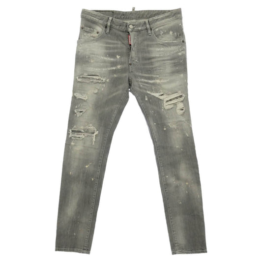 DSQUARED2 ディースクエアード 21AW S71LB0975 S30260 Skater Jean スケーター ダメージ加工 スキニー スリム テーパード デニム パンツ ジーンズ ライトグレー系 48【中古】