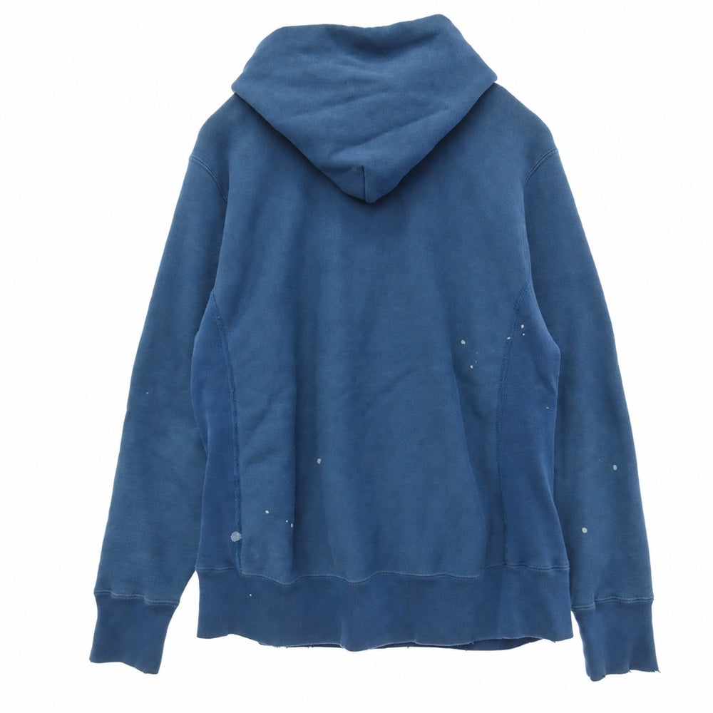 Champion チャンピオン REVERSE WEAVE KINGS POINT 70s復刻 リバースウィーブ プリント ユーズド加工 プルオーバー パーカー フーディー ブルー系 L【中古】