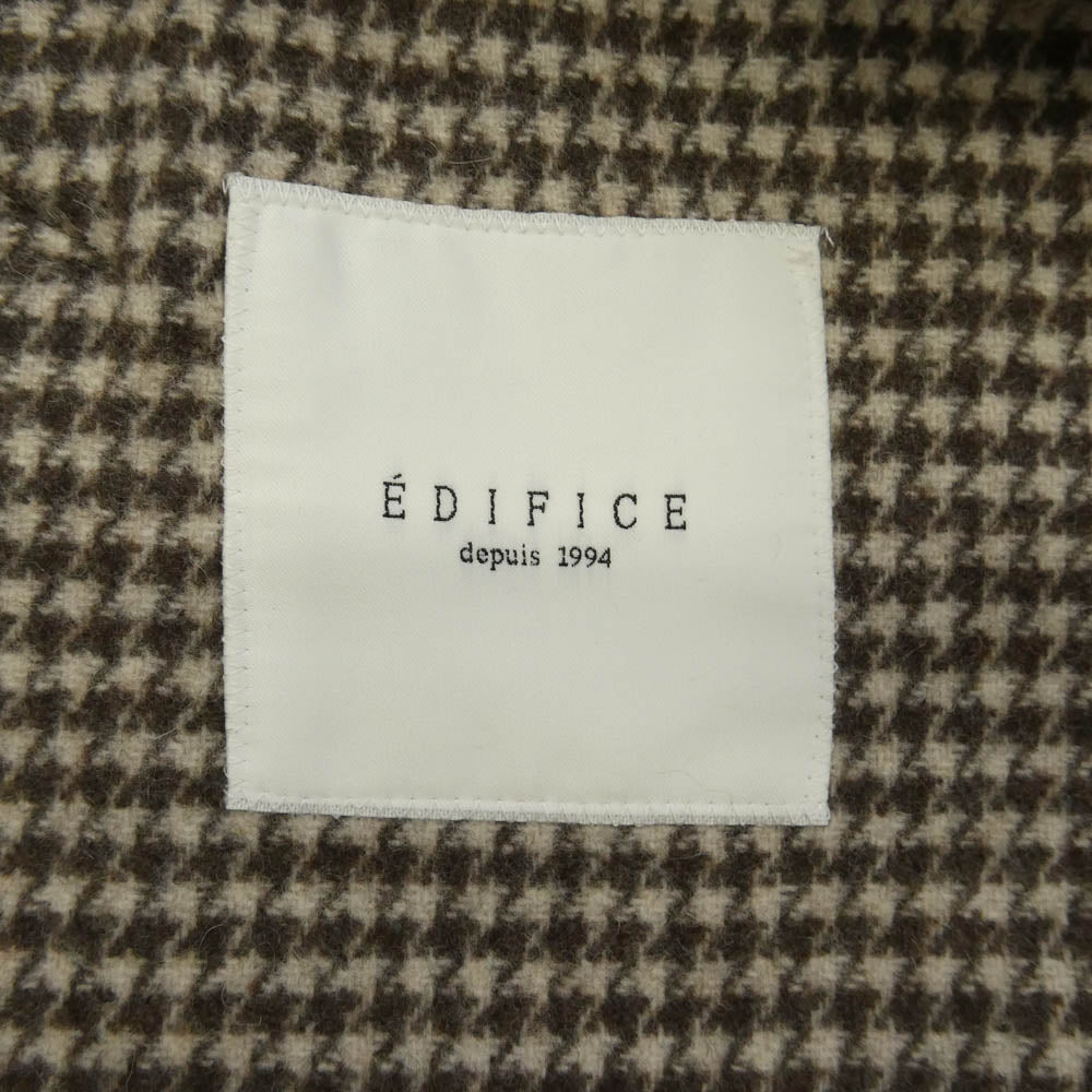 EDIFICE エディフィス 17-020-300-1014 MANTECO社製生地 3B ウールヘリンボーン テーラードジャケット ライトブラウン系 S【中古】