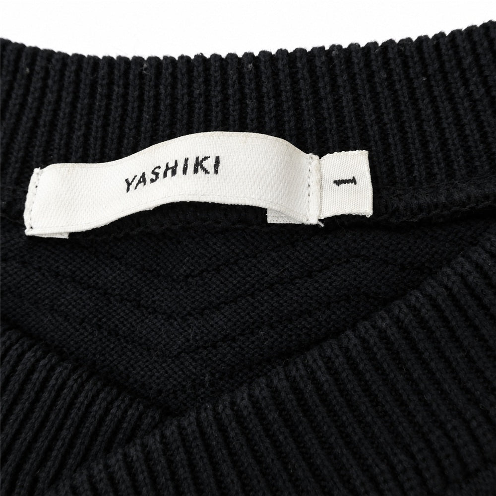 ヤシキ 18SS YSK-18SS-KN02 Samon Knit 鹿の子編み サモンニット ブラック系 1【中古】