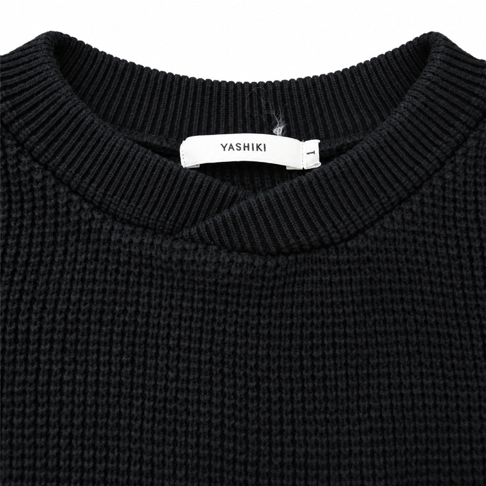 ヤシキ 17AW YSK-17AW-KN03 Kyoukoku Knit 峡谷10ゲージワッフル ニット ブラック系 1【中古】