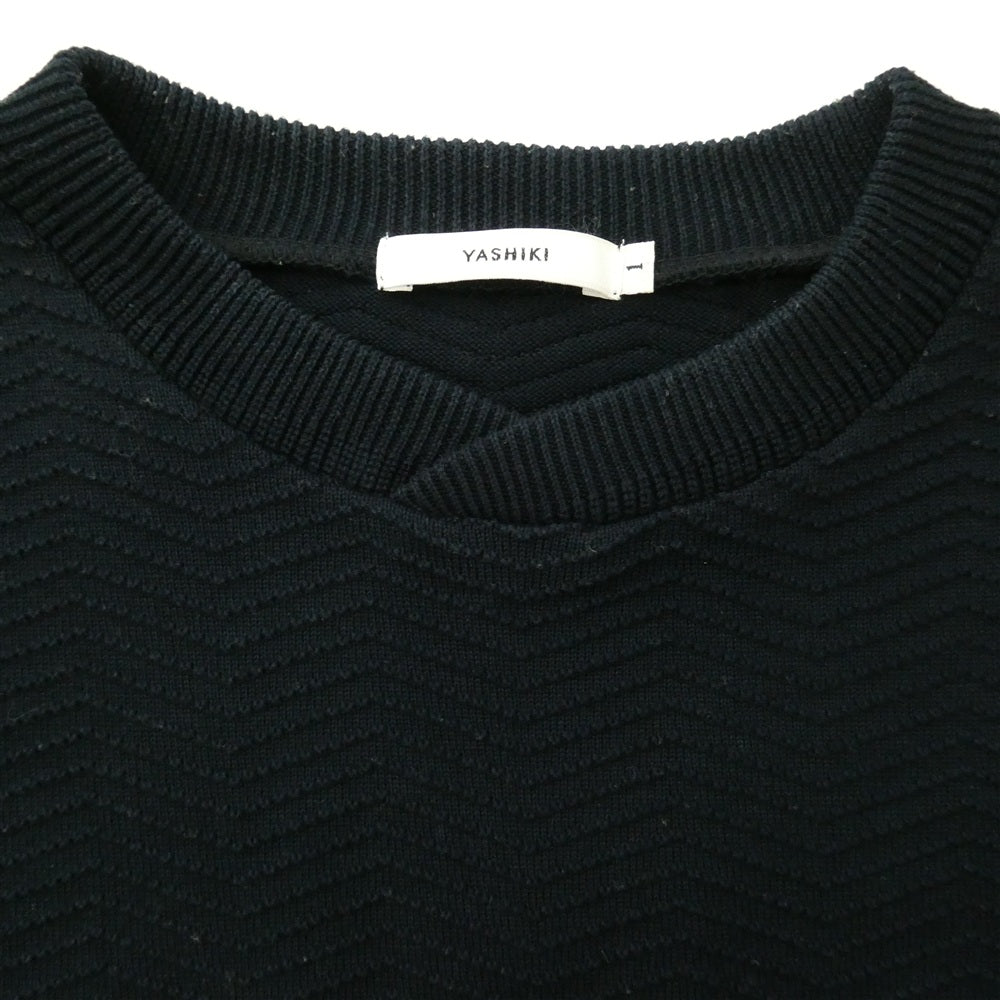 ヤシキ 18SS YSK-18SS-KN02 Samon Knit 鹿の子編み サモンニット ブラック系 1【中古】
