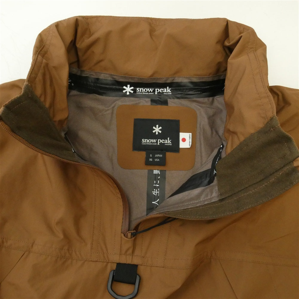 snowpeak スノーピーク JK-18AU006 2.5レイヤー フラット プルオーバージャケット ブラウン系 S【中古】