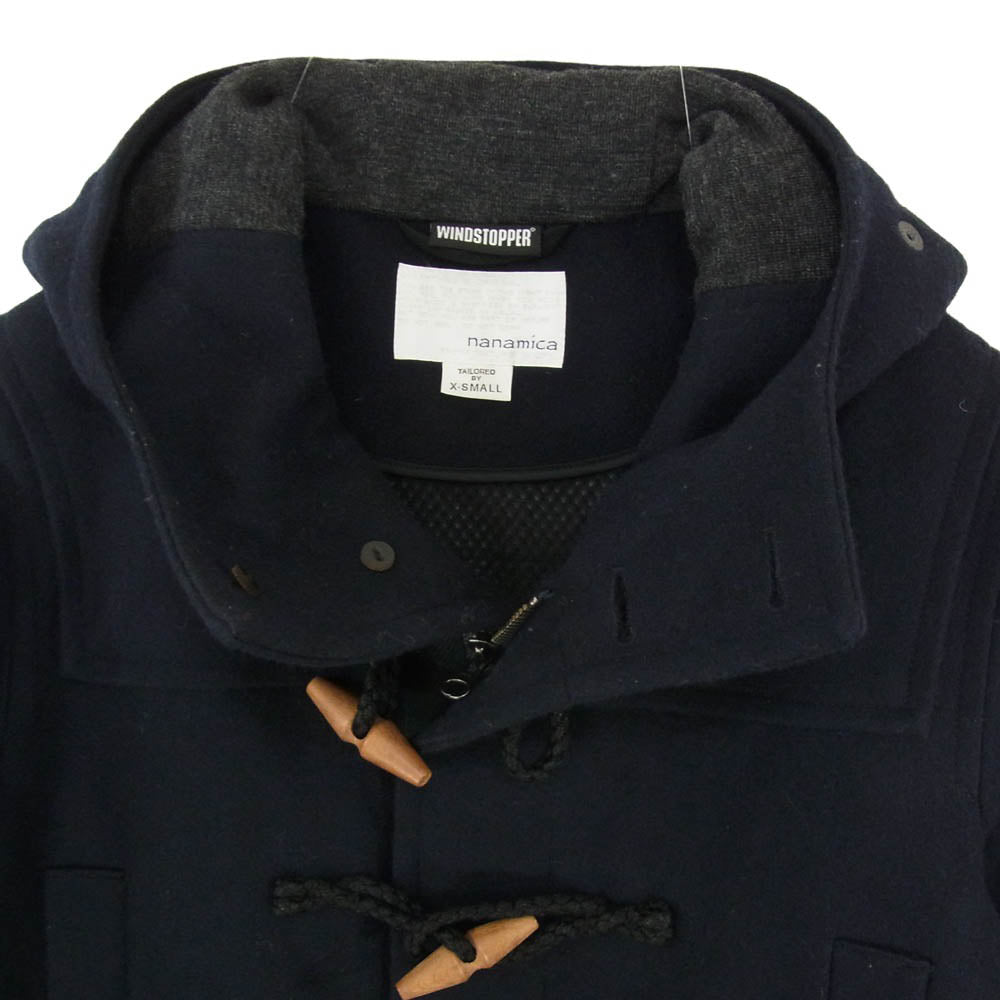 nanamica ナナミカ SUBF461 WINDSTOPPER ウィンドストッパーウールメルトン ダッフルコート ネイビー系 XS【中古】