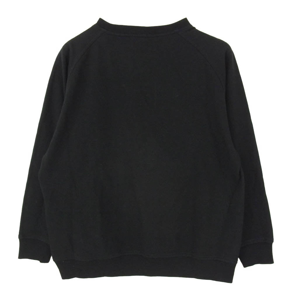 COMOLI コモリ 18AW N03-05009 クルーネック インレイ起毛 長袖 ラグラン スウェット トレーナー ブラック系 1【中古】