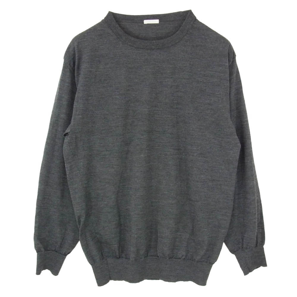 COMOLI コモリ 17AW L03-06001 21G ウール クルーネック 長袖 ロングスリーブ ニット グレー系 3【中古】