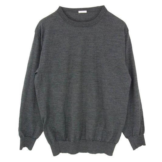 COMOLI コモリ 17AW L03-06001 21G ウール クルーネック 長袖 ロングスリーブ ニット グレー系 3【中古】