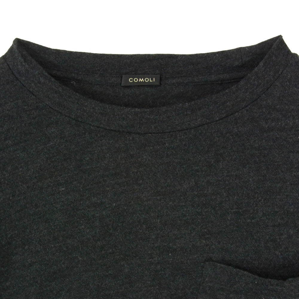 COMOLI コモリ 21AW U03-05006 L/Sクルー ウール天竺 長袖 ニット Tシャツ グレー系 1【中古】