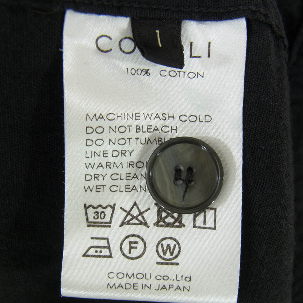 COMOLI コモリ 18SS P01-01015 ベタシャン ブルゾン シャツジャケット ブラック系 1【中古】