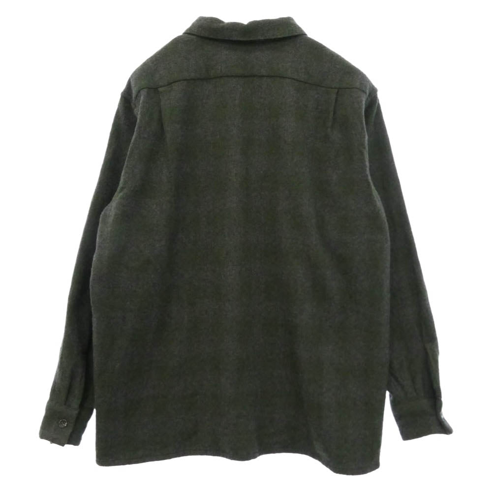 COMOLI コモリ 20AW S03-02008 カシミヤ混ウール チェック オープンカラー シャツ グレー系 1【中古】