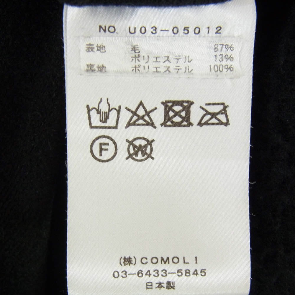 COMOLI コモリ 21AW U03-05012 ウールフリース ジップアップジャケット ブラック系 1【中古】