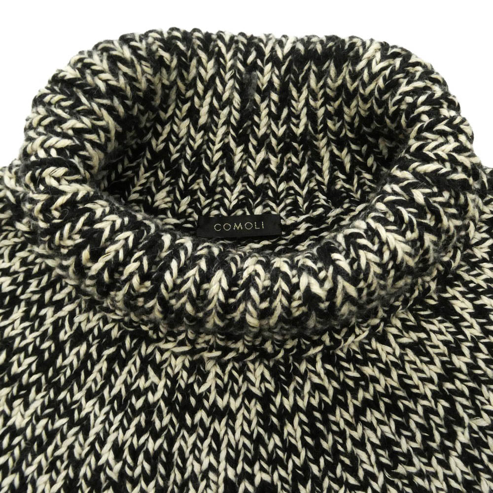 COMOLI コモリ 21AW U03-06009 カシミヤ和紙 タートルネック ニット ブラック系【中古】