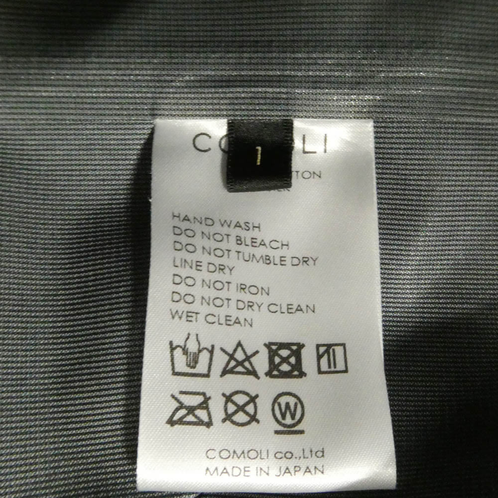 COMOLI コモリ 23AW Y03-04003 3レイヤー コットンシルクパーカ ジャケット ブラック系 1【中古】