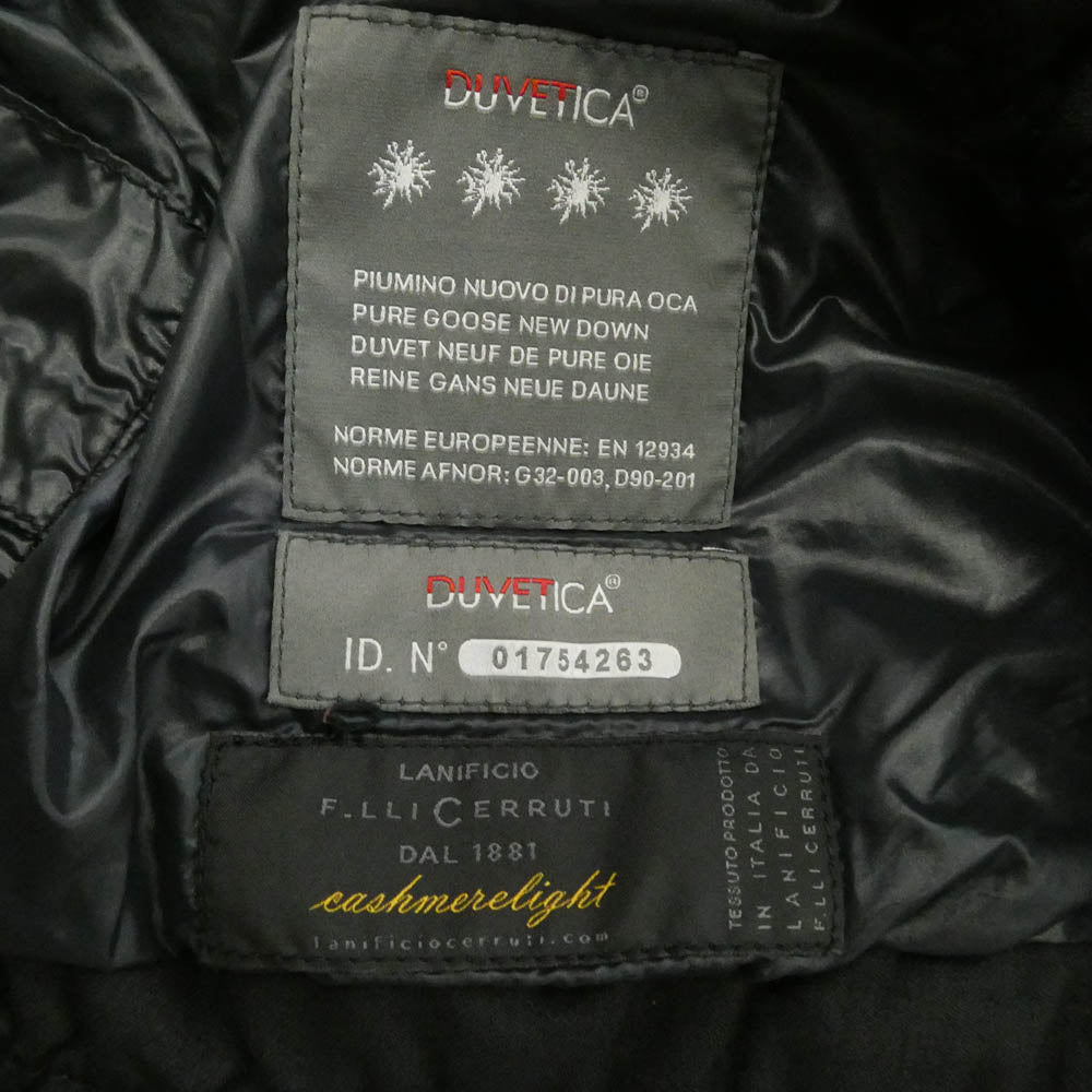 DUVETICA デュベティカ LANIFICIO F.LLI CERRUTI カシミア混 ダウン ジャケット ブラック系 42【中古】