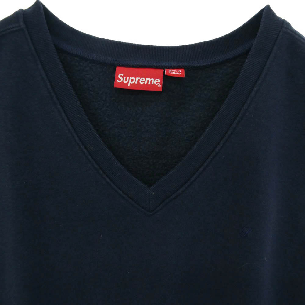 Supreme シュプリーム 23SS Sweatshirt Vest スウェットシャツ ベスト ネイビー系 L【中古】