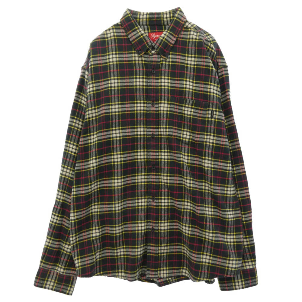Supreme シュプリーム 20AW Tartan Flannel Shirt タータンチェック フランネル 長袖 BD ボタンダウン シャツ マルチカラー系 L【中古】