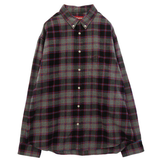 Supreme シュプリーム 25AW Plaid Flannel Shirt チェック フランネル 長袖 BD ボタンダウン シャツ マルチカラー系 L【中古】