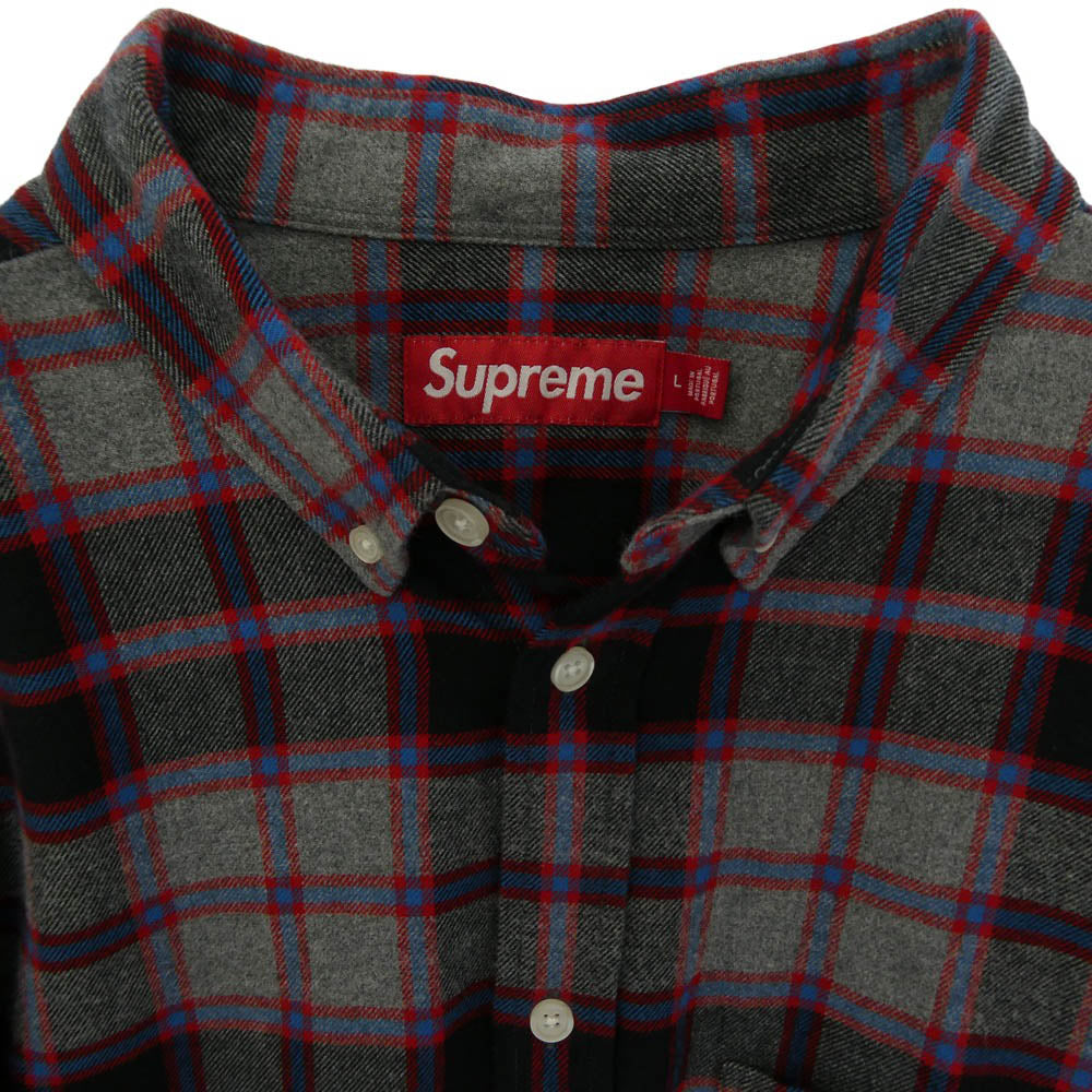 Supreme シュプリーム 25AW Plaid Flannel Shirt チェック フランネル 長袖 BD ボタンダウン シャツ マルチカラー系 L【中古】