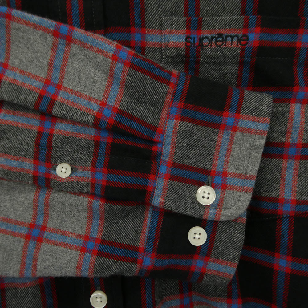 Supreme シュプリーム 25AW Plaid Flannel Shirt チェック フランネル 長袖 BD ボタンダウン シャツ マルチカラー系 L【中古】