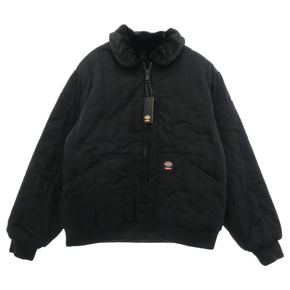 Supreme シュプリーム Dickies ディッキーズ 25AW x Dickies ディッキーズ Reversible Quilted Faux Fur Work Jacket リバーシブル キルティング フェイクファー ワークジャケット ブラック系 L【美品】【中古】