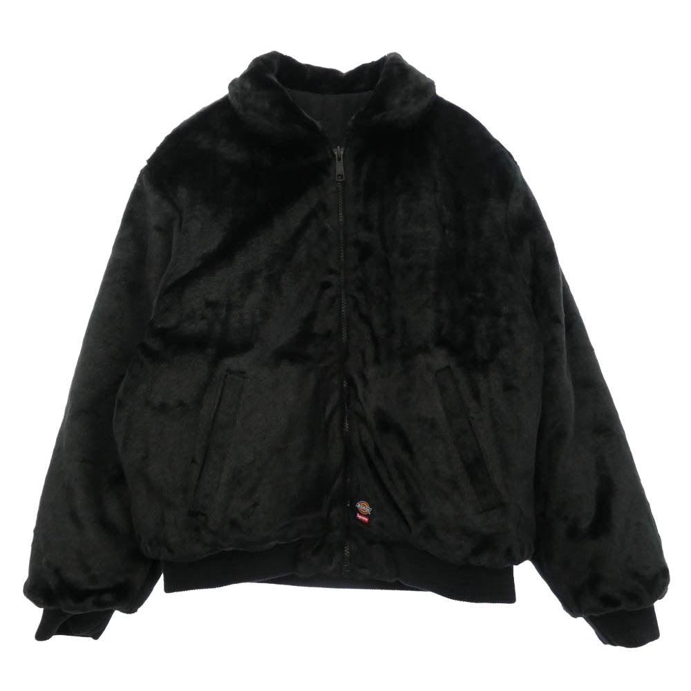Supreme シュプリーム Dickies ディッキーズ 25AW x Dickies ディッキーズ Reversible Quilted Faux Fur Work Jacket リバーシブル キルティング フェイクファー ワークジャケット ブラック系 L【美品】【中古】