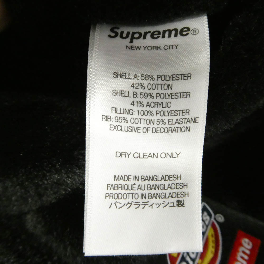Supreme シュプリーム Dickies ディッキーズ 25AW x Dickies ディッキーズ Reversible Quilted Faux Fur Work Jacket リバーシブル キルティング フェイクファー ワークジャケット ブラック系 L【美品】【中古】
